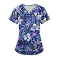 thumbnail image 2 of Scrubs for Women Nursing Uniform Scrub Tops, Stretch V Neck Short Sleeve Workwear Graphic Printed Blouse Tshirts, 2 of 5