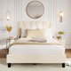 thumbnail image 3 of Full Cama Frame con cm de Alturaeadboard Linen Upholstered Platform Cama con Ajustable cm de Profundidadiagonal Channel Tufted cm de Alturaeadboard Mattress Foundation con Strong cm de..., 3 of 7