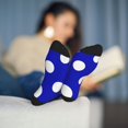 thumbnail image 5 of Disketp Blue And White Polka Dot Unisex Mid-Calf Socks Lightweight Breathable Ventilation Ankle Socks, 5 of 7