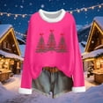 thumbnail image 4 of Aofany Womens Christmas Tshirt Xmas Tree Print Merry Christmas Holiday Shirt Ladies Womens Long Sleeve T-shirt Christmas Graphic Tee, 4 of 5