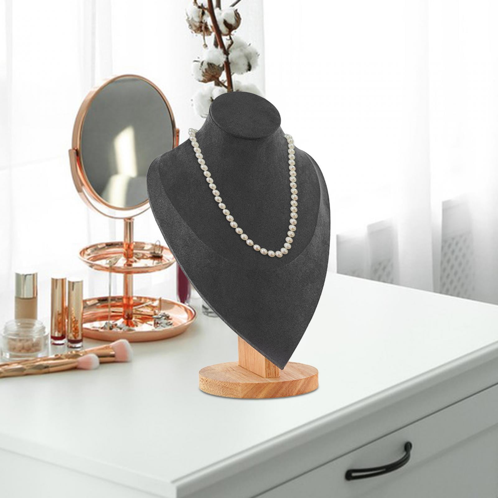 Jewelry Display Mannequin Bust Chain Bust Stand Scratchproof with Base Model Necklace Display Stand for Retail Stores Dresser 12.6x18x28cm