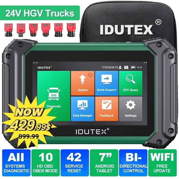 TS710 Heavy Duty Truck Scanner with DPF Regen, Full System OBD2 Scanner Truck Diagnostic Tool, Bi-directional Scan Tool, 42  Resets Diesel Code Reader for Truck & Commercial Vehicle