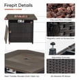 thumbnail image 3 of PARKWELL 5 Pieces Patio Furniture Set with Fire Pit Table, Outdoor All-Weather Wicker Conversation 360 Degree Swivel Gliders Chairs Set, Modern Seating Furniture for Porch Deck, Brown/Gray, 3 of 13