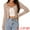 Brown, variant on Unique Bargains Women's Stripe Knitted Butterfly Buckle Crop Sweater Cardigan Tops M Orange
