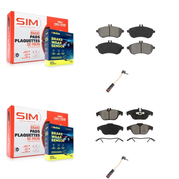 SIM Front Rear Semi-Metallic Disc Brake Pads and Wear Sensors Kit for Car Mercedes-Benz C300 C250 C230 KSW-100062