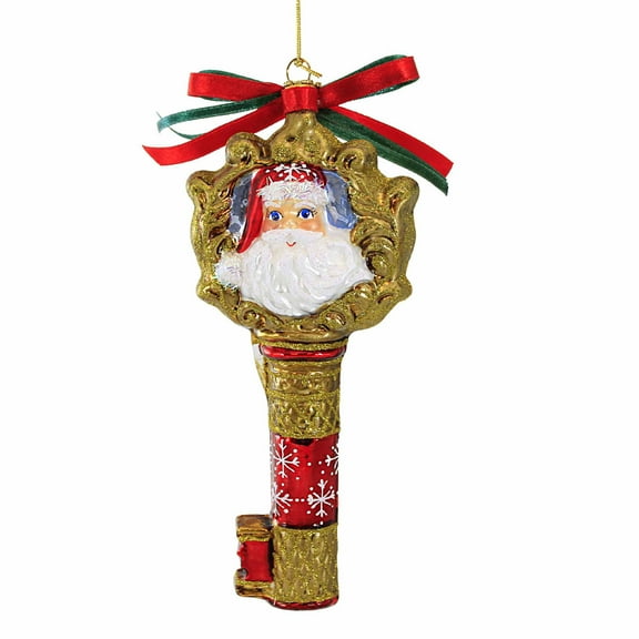 Huras Family Santa's Secret Latchkey - One Ornament 6.25 Inch, Glass - Christmas Ornament Door Key Hf569