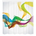 thumbnail image 3 of Ambesonne Abstract Shower Curtain, Wavy Ribbon Rainbow, 69"Wx84"L, Multicolor, 3 of 5