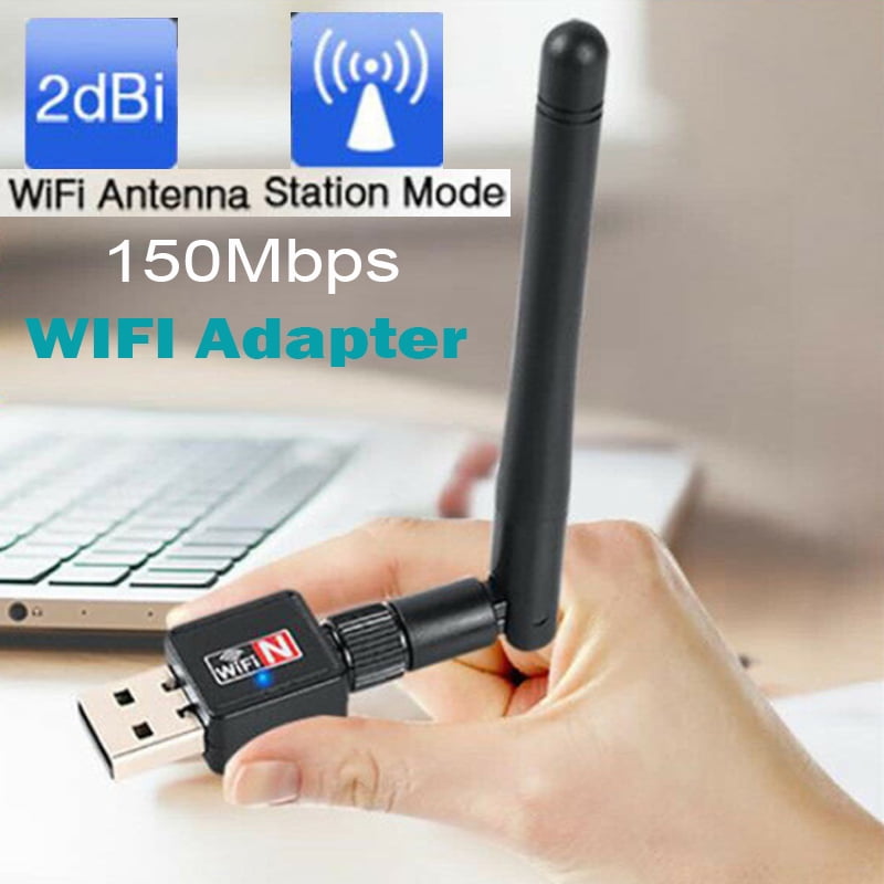 150M USB Wifi Wireless Receiver Adapter Long Range 2dBi Antenna for Desktop PC 