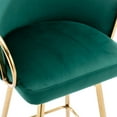 thumbnail image 4 of 30 Inch Bar Stools (2), Footrest, Golden Legs, Velvet Fabric, Foam Filled, 19.51 In. D, 20.23 W, 39.49 H, 14.18 Lb 2 Stools, Inch, Color, Upholstery, Depth, Width, Height, 4 of 7