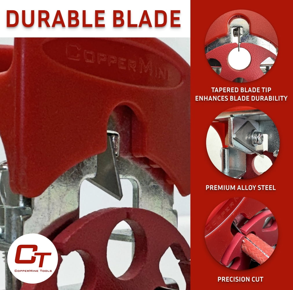 CopperMine Manual Copper Wire Stripping Machine – Handheld Scrap Wire Stripper Tool, Portable Cable Stripper, 10 Blades Included, for Scrap Copper Recycling