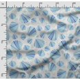 thumbnail image 2 of Soimoi Sea Shell Printed,Cuddle Minky Fabric, Sewing Fabric by The Yard 56 Inch Wide,Decorative Plush Soft Fabric, Baby Garments, Toys and Blankets, Light Blue, 2 of 5