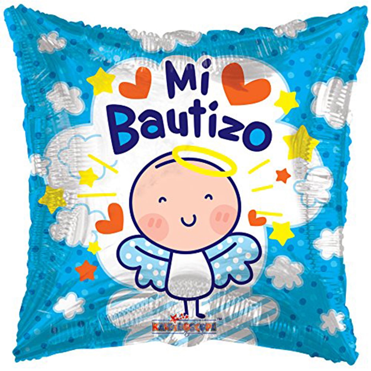 18" Baptism Angel " Mi Bautizo " Spanish Theme Blue Foil / Mylar