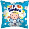 18" Baptism Angel " Mi Bautizo " Spanish Theme Blue Foil / Mylar Balloon ( 3 Balloons )