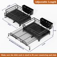 thumbnail image 2 of Dish Drying Rack Adjustable Dish Racks with Drain Board Large Stainless Steel Dish Rack for Kitchen Egouttoir a Vaisselle with Removable Utensil Holder and Cup Holder (), 2 of 9