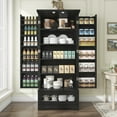 thumbnail image 5 of 55" Kitchen Pantry Cabinet, Pantry Storage Cabinet with Adjustable Shelves and Drawer, Kitchen Cabinet Buffet Cupboards Storage Cabinet for Home Office Use (Black), 5 of 9