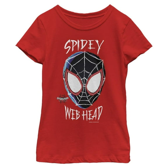 Girl's Marvel Spider-Man: Into the Spider-Verse Web Head  Graphic Tee Red X Small