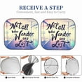 thumbnail image 6 of Xecao Not All Those Who Wander Are Lost for Foldable Car Sun Shades (2-Pack) offer sun protection with an easy-fold design for convenient windshield shading., 6 of 7