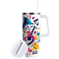 Yayeee Tumbler with Straw and Handle 40oz Stainless Steel Leak-Proof Lid Vacuum Insulated Water Bottle