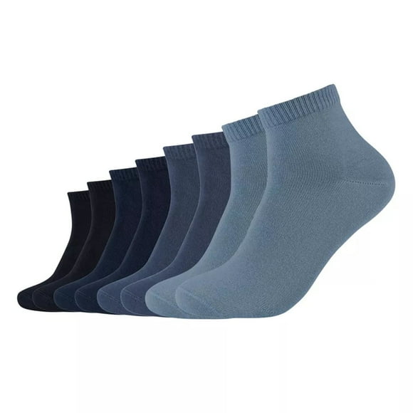 s.Oliver Calcetines Unisex, Paquete de 8 - Cuarto, lisos Azul 35-38