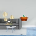 thumbnail image 2 of Escultura de calabaza con hojas, adorno para estantería, tapa de bombonera de cristal, tarro de , naranja, regalo de cumpleaños o inauguración, 2 of 8