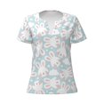 thumbnail image 3 of Naloa Rabbit And Star Print T-Shirts Short Sleeve V Neck Tees for Women Fashion Tops Trendy Lightweight Soft Casual Summer Outfits Clothes, 3 of 5