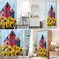thumbnail image 5 of Shower Curtain Bathroom Set Farm Yellow Sunflower Leaves Waterproof Fabric Shower Curtains with Grommets&Hooks, Farmhouse Barn Stars Privacy Bath Curtain for Bathtub 72x72in, 5 of 9