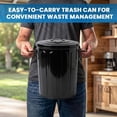 thumbnail image 4 of Plexon 5 Gallon Small Metal Trash Can with Lid Outdoor Galvanized Steel Bucket with Lid 5 Gal Storage Can for Dog Food Bird Seed Storage Container Rodent Pet Proof, Black, 4 of 9