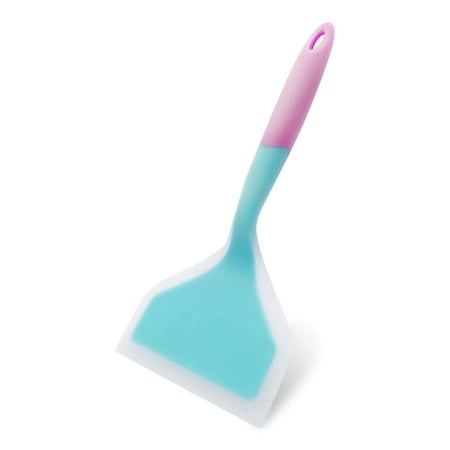 

Silicone Spatula Silicone Pancakes Shovel Omelette Spatula Turner for Eggs Fish Pancake Pizza and Steak Wide Soft Pizza Shovel Non-Stick Heat-Resistant Kitchen Fried Shovel，Blue & Pink