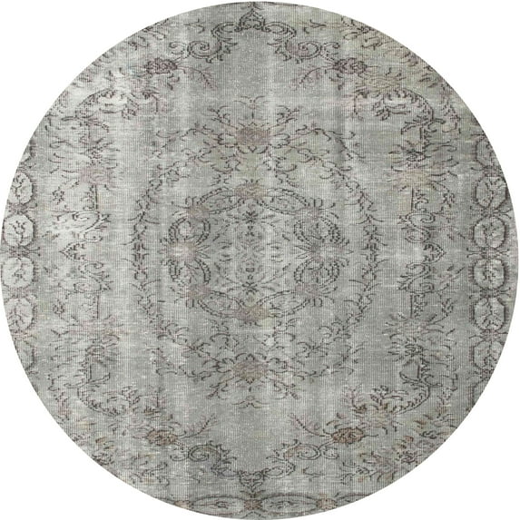 Ahgly Company Indoor Round Contemporary Granite Gray Abstract Area Rugs, 8' Round