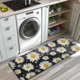 thumbnail image 3 of Black White Flower Pattern Kitchen Rug Mat,Kitchen Runner Rugs Non Skid Washable,Decorative Kitchen Floor Mats for Kitchen,Sink,Laundry,17"x47.2", 3 of 7