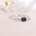 thumbnail image 2 of 925 Sterling Silver Ring Teal Sapphire Engagement Ring Bezel Set Solitaire Jewelry Birthday Promise Ring Gift for Her, 2 of 4