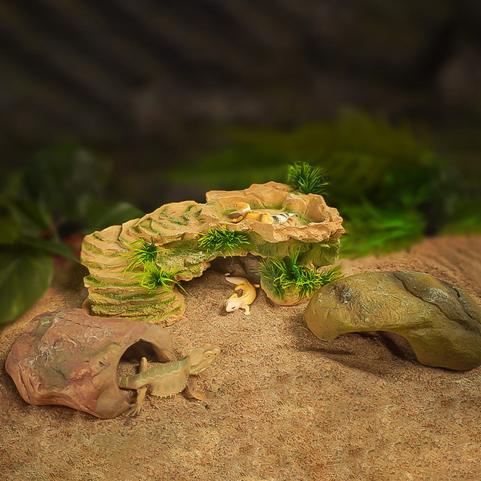 Aquariums Resin Shelter Cave Landscape Decoration Terrariums Basking Platform Reptiles Hideouts Cave Habitats Ornament