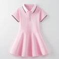 thumbnail image 2 of Robe d'Uniforme pour Filles Col Rabattu Style Anglais Enfants Manches Courtes Volants Robes Polo pour Adolescente Âge 5-15 Ans Vêtements, 2 of 7