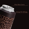 thumbnail image 4 of HydroJug Can Cooler - Standard 2-in-1 Insulated Can Cooler Cup 16oz - Stainless Steel, Non-Slip Rubber Base, Screw-Top Lid - Brown Leopard, 4 of 6