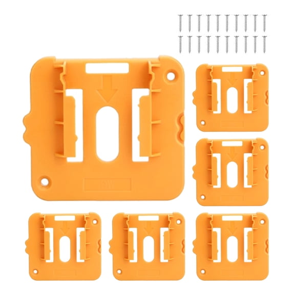 6 Pack Battery Mount Holder Compatible for Dewalt 20V 60V Battery Holder Fit for DCB200 DCB203 DCB206 Batteries Wall, Work Van, Shelf, Toolbox