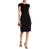 Betsey Johnson Puff Cap Sleeve Faux Leather Trim Sheath Dress Black