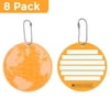 Protege Neon Round EZ ID Luggage Tags, Orange Family Pack (8 Tags)