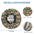 thumbnail image 3 of Shower Caps,Green Highland Cow Daisy Pattern Waterproof Shower Cap for Women 4 Pieces,Double Reusable Hair Cover for Shower PEVA Elastic Stretch Hem, 3 of 7