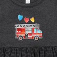 thumbnail image 4 of Inktastic Valentine's Day Fire Truck with Hearts Girls Baby Dress, 4 of 5