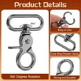 thumbnail image 4 of Uxcell 6 Pack Swivel Snap Hook, 32mm(1 1/4") Trigger Snap Heavy Duty Zinc Alloy Metal Lobster Claw Clasp Lanyard Clips for Straps Bags Belting Leathercraft, Gun Black, 4 of 6