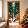 thumbnail image 7 of Christmas Moisture-resistant and Stain-resistant Door Cover, 72x36 Inch Winter forest Banner Ornament for Holiday Indoor Outdoor Party Decoration (Green), 7 of 7
