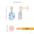 thumbnail image 2 of ANGARA Natural 4.4 ct Aquamarine Dangle Earrings with Bezel-Set Diamonds in 14K Rose Gold for Women (Size-10x8mm) | March Birthstone, Anniversary, Jewelry Gift for Women | Natural Aquamarine Earrings, 2 of 8