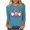 Sky Blue, variant on qelini Womens 3/4 Sleeve T Shirts Dwarf Print Pullover Basic Tee Crewneck Lightweight Tunic Casual Holiday Blouses