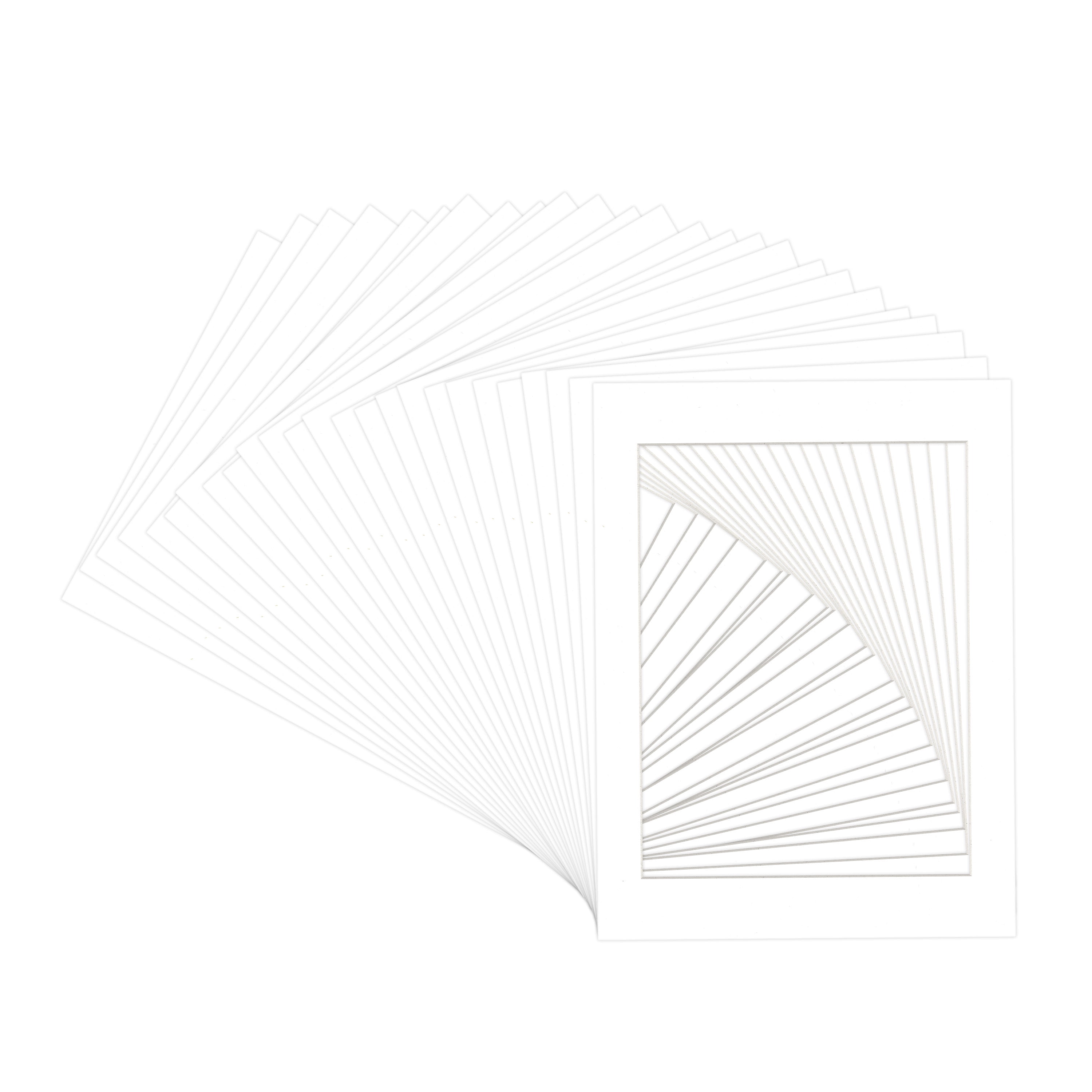 White Picture Frame Mat for 18x24 Frames - Fits 15x19 Photos - 25 Mats
