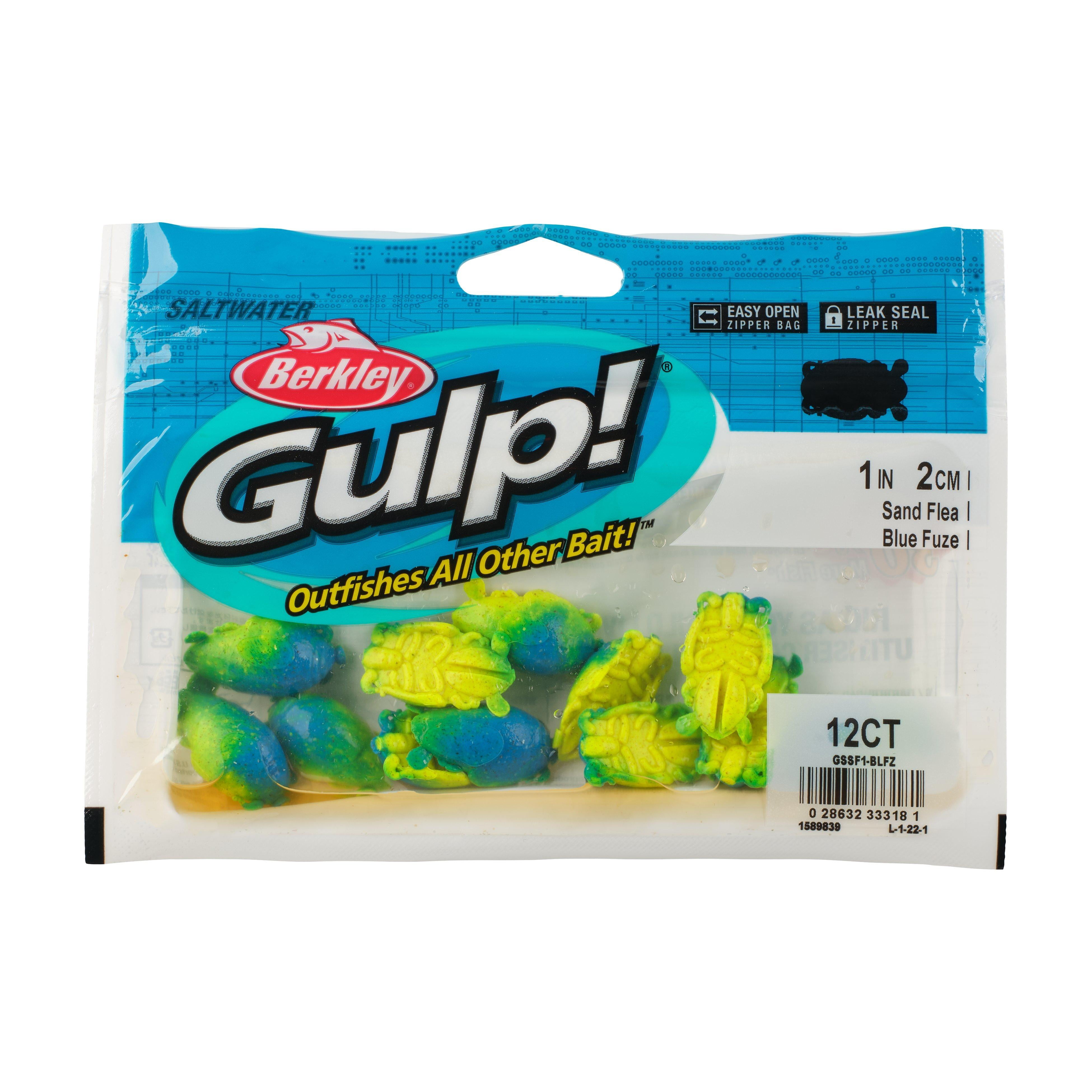Berkley Gulp!® Saltwater Surf Bytes Sand Fleas, 1 in, Blue Fuze