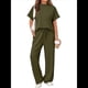 thumbnail image 2 of Traje Deportivo Informal de Dos Piezas para Mujer, Ropa Deportiva de Viaje, Corta y Pierna . Traje Verde Oscuro XL, 2 of 6