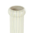 thumbnail image 5 of DecMode 12" Abstract Round White Ceramic Vase with Green Linear Patterns, 5 of 9