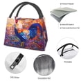 thumbnail image 4 of Fuzoiu Rooster Oil Painting Print Portable Insulation Lunch Bag,Large Lunch Box,Container Reusable Leakproof Tote for Work, Travel, and Outdoor Activities, 4 of 6