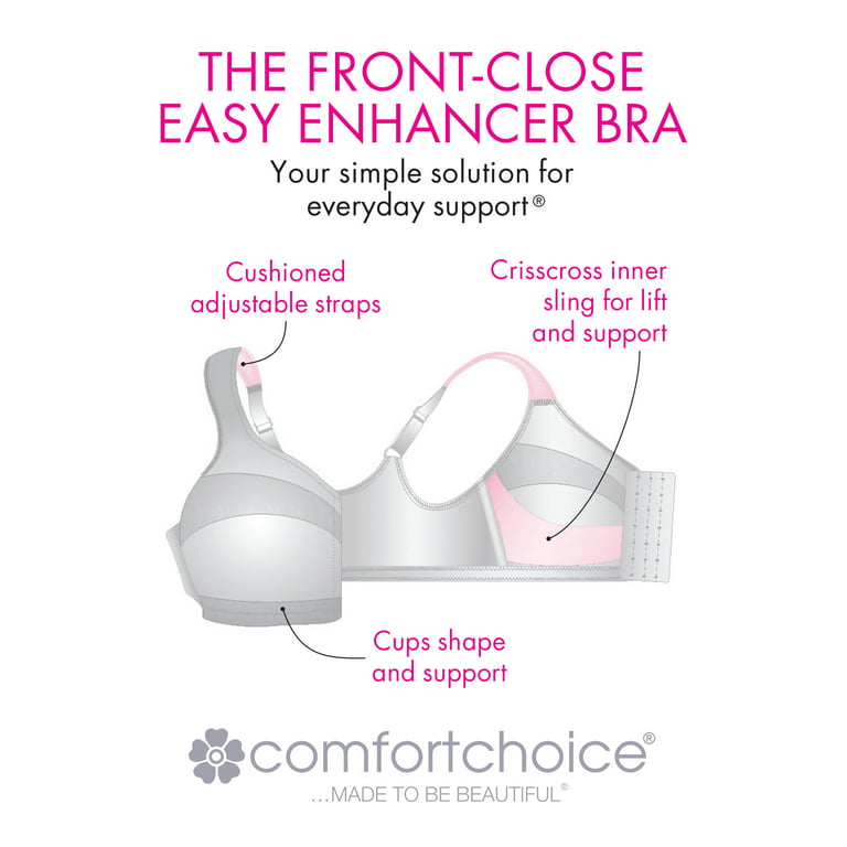 Comfort Choice Women's Plus Size Easy Enhancer Front-Close Wireless Bra -  38 B, Classic Red at  Women's Clothing store