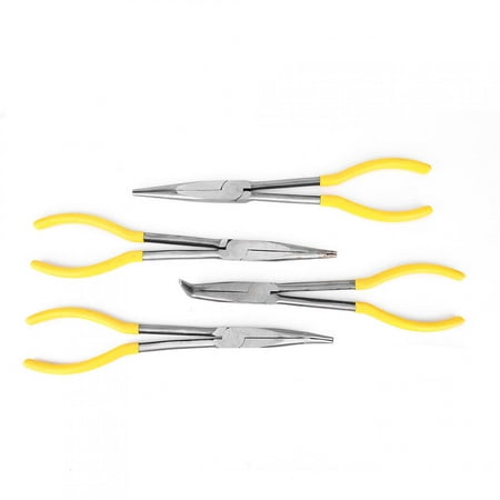 

Brrnoo Tip 4 Pcs Mechanical 11in Long 25° 45° 90° Bending and Straight Tip Long Nose Carbon Steel Kit Carbon Steel